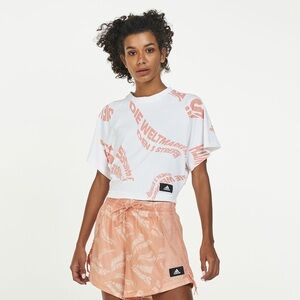 Adidas White and Orange Graphic Tee